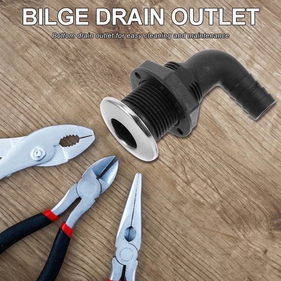 HOMEMAXS 90 -Degree Scupper Bilge Speedboats 8.00X7.50X5.50CM Black