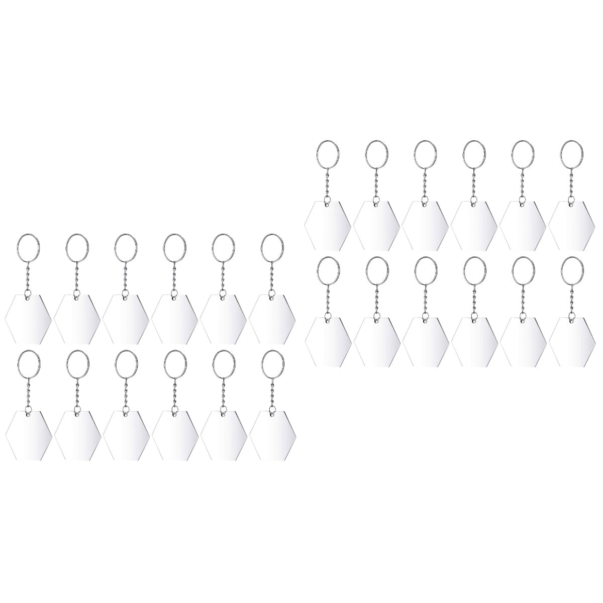 96 Pcs Acrylic Transparent Circle Discs Blank Keychains for DIY ...