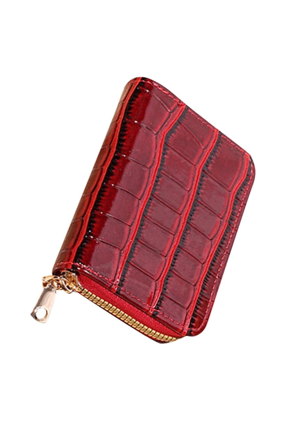 Accordion Card Case Mini Credit Card Holder Wallet Purse with Zipper Small Wallet for Women