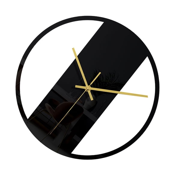 Minkissy Silent Wall Clock 11.8 Inch Black Acrylic Modern Design for Home and Office Set