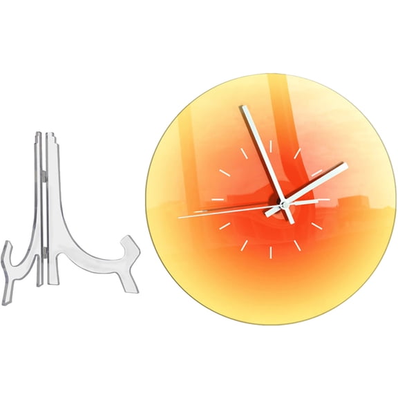 HOMEMAXS Acrylic Wall Clock for Home Use Orange Color Perfect for Bedroom Wall Decor with Precise Timekeeping 10.5 Inches
