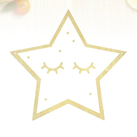 Acrylic Wall Mirror Wooden Frame Hanging Mirror in the Shape of Five-pointed Star