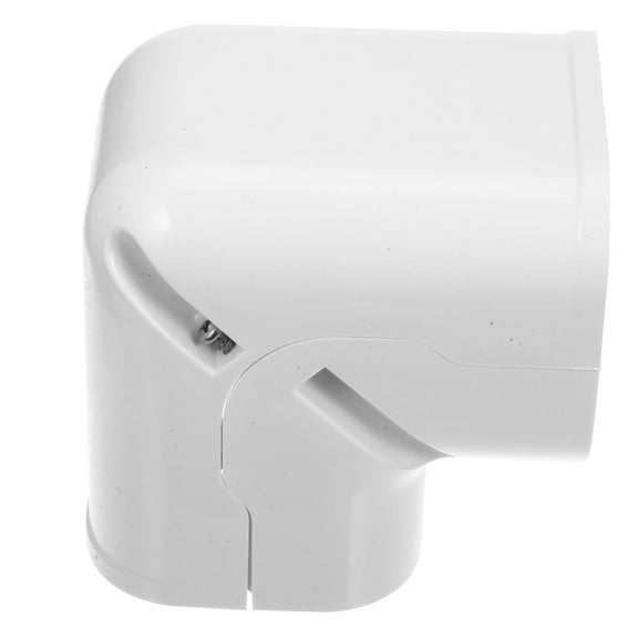 Minkissy White Air Conditioner Duct Cover PVC Material 90 Degree Bend Simple Design Anti-Corrosion Wall Sleeve