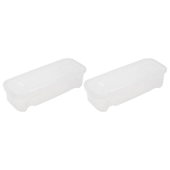 WESIEVYA Steam Cooking Noodle Storage Container 2Pcs 11.4X4.3X2.8In