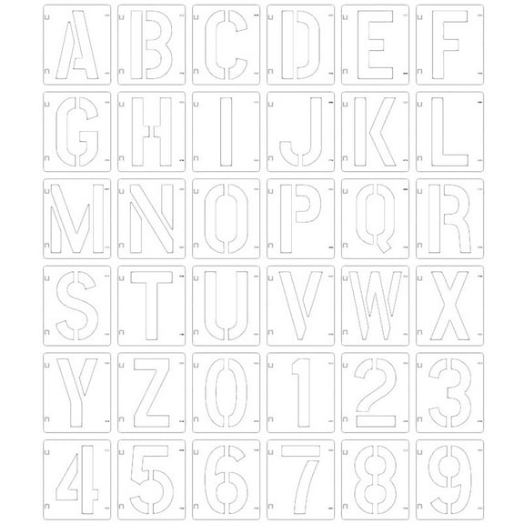 Alphanumeric Template Stencils Letters Art Craft Child White