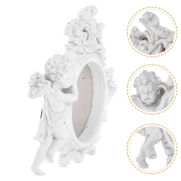 Angel Photo Frame Home Decoration Decorative Tabletop Cherub Angels Figure Decor Angel-Themed Picture Frame for Home Office Bedroom Living Room
