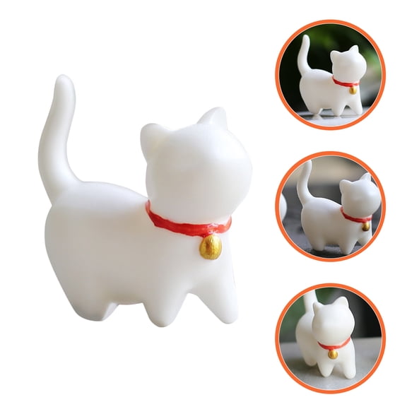 Minkissy cat sculptures home decor White Porcelain 1Pcs