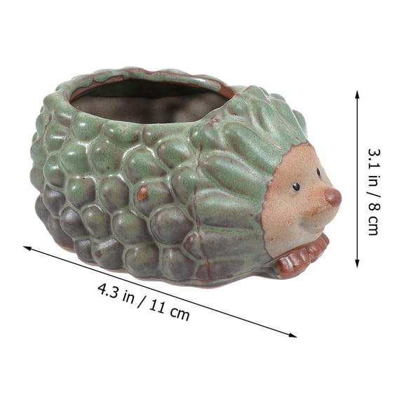 Minkissy Cartoon Style Hedgehog Resin Flower Pot Animal Shaped Succulent Planter for Home