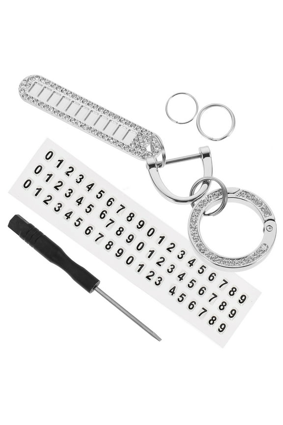 Anti-Lost Number Pendant Keychain Ring Men and Women Silver