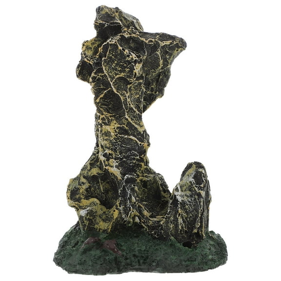 Aquarium Mountain View Stone Ornament Artificial Rockery Fish Hiding Cave for Betta Fish Tank Decoration, Resin Rock Cave Landscape for Small Fish and Shrimp