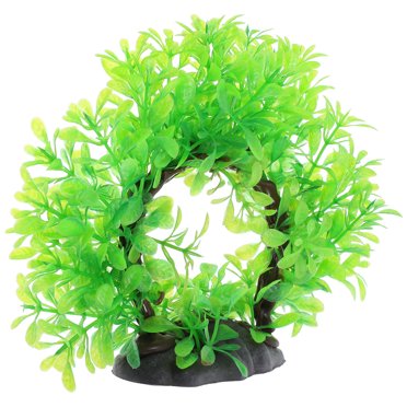 Realistic Aquarium Plastic Plants - 6.89" Green Resin Decor