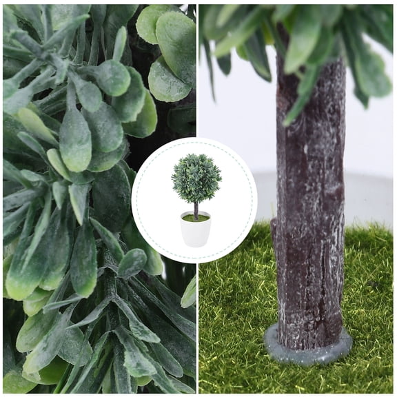 HOMEMAXS  Artificial Spherical Potted Plant Christmas Indoor Decorations Office Green