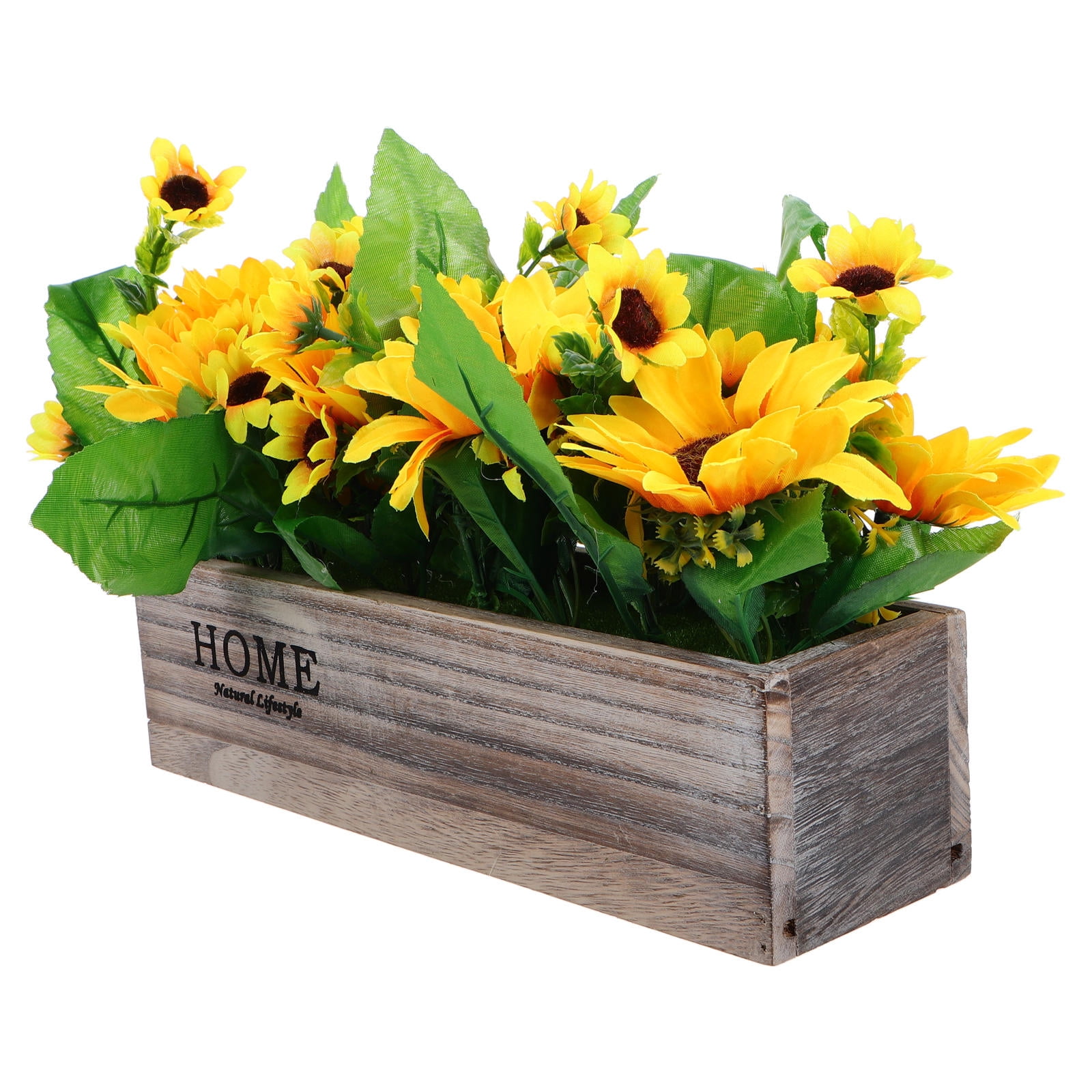 HOMEMAXS Artificial Sunflowers Potted Plant Fake Silk Flowers Table Centerpiece Rustic Decor For Kitchen Home Bathroom Office Desk Farmhouse Decor