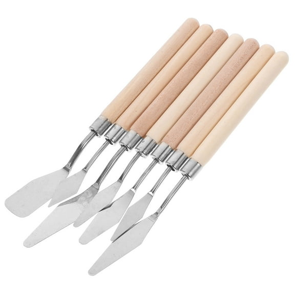 Artist Palette Knife 7pcs in 1set Stainless Steel Painting Knife Oil Canvas Palette Knife Color Mixing Scraper