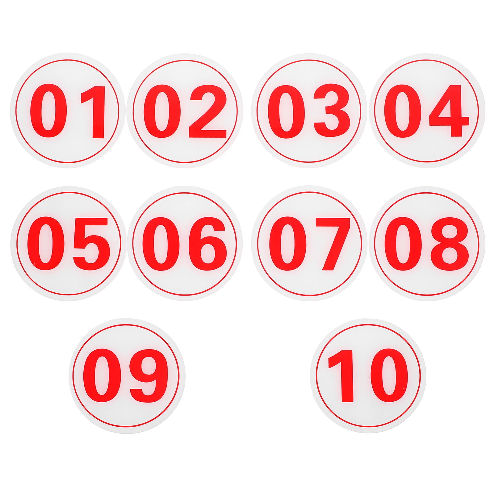 Minkissy 1 Set Self Adhesive Numbers Acrylic White Background with Red ...