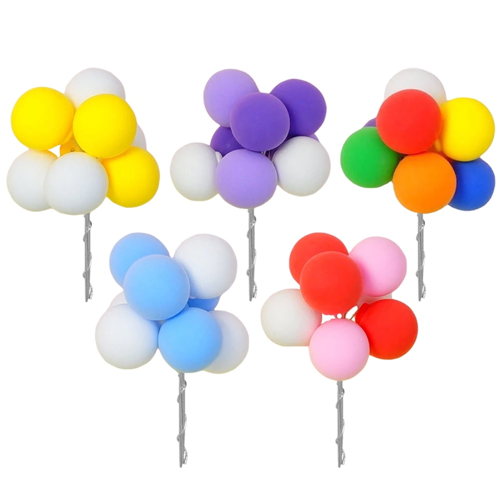 HOMEMAXS Assorted Color Balloon Cake Toppers for Decoration with Foam ...