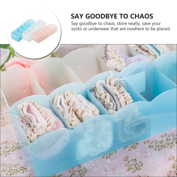 Assorted Color Underwear Storage Boxes for Organizing Socks and Underwear Made of EcoFriendly PP Material 3PCS