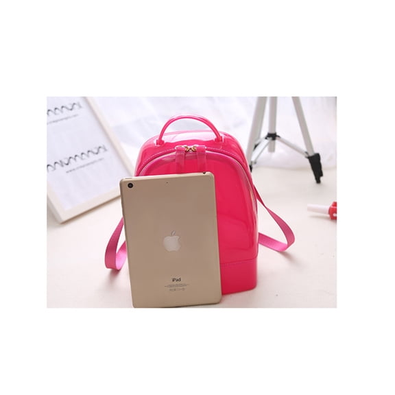 BEADCEST Cute Rosy Silicone Jelly Backpack for Women's Fashion Travel Shopping School Everyday Use 12L