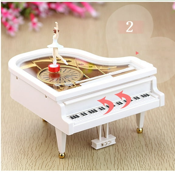 HOMEMAXS Ballet Dancer Piano Music Box Classical Music Box Dancing Fairy Musical Box Rotary Ballerina Music Box for Home Furnishings Photo Studio Ornaments Birthday Gift(White)