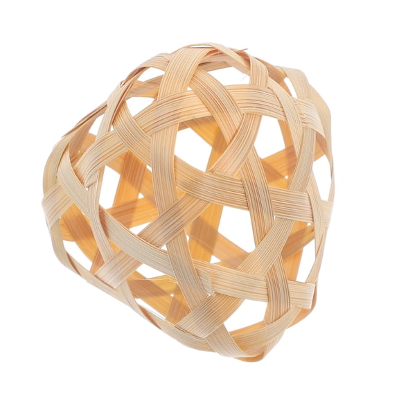 HOMEMAXS Bamboo Small Table Lamp Trellis Lattice Vine Ceiling Light Shade Beige