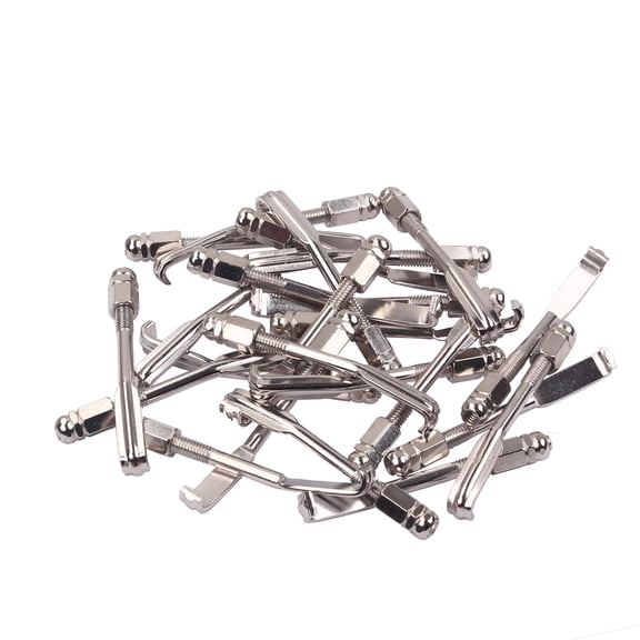BEADCEST banjo brackets Hooks Banjo Hook and Nut Silver Metal Replacement for Music Practice 24-Pcs