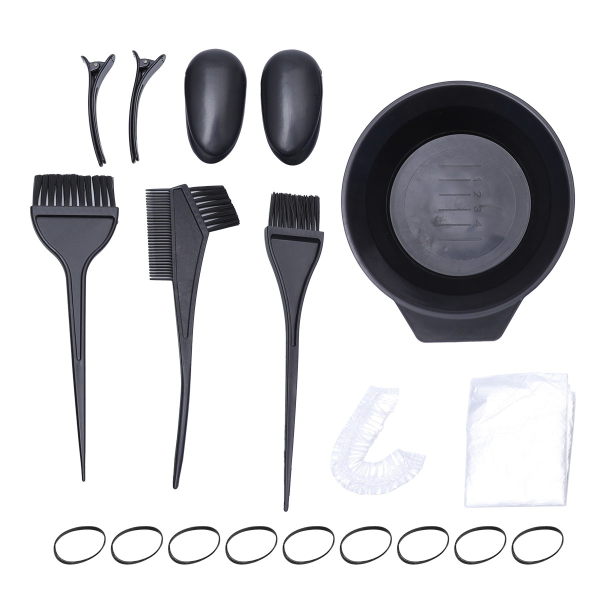 HOMEMAXS Barber Accessories Hair Dyeing Tool Kit Temporary Color Black ...