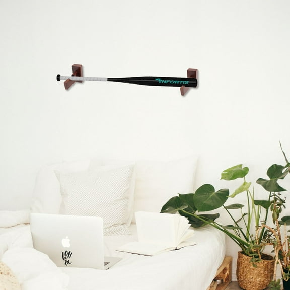 Baseball Bat Display Mounted Bat Holder Bamboo Bat Display Case for Placing Baseball Bat Softball Bat Hockey Stick (Brown)