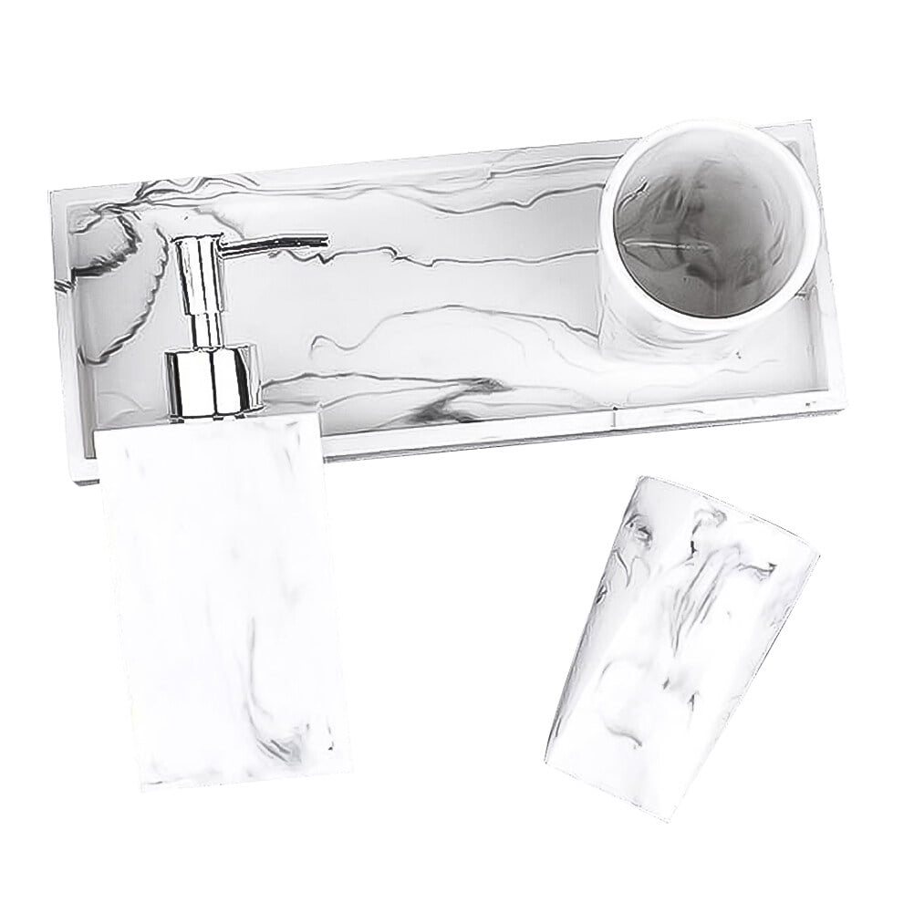 Bathroom Countertop Dispensers Marble Washing Set - Walmart.com
