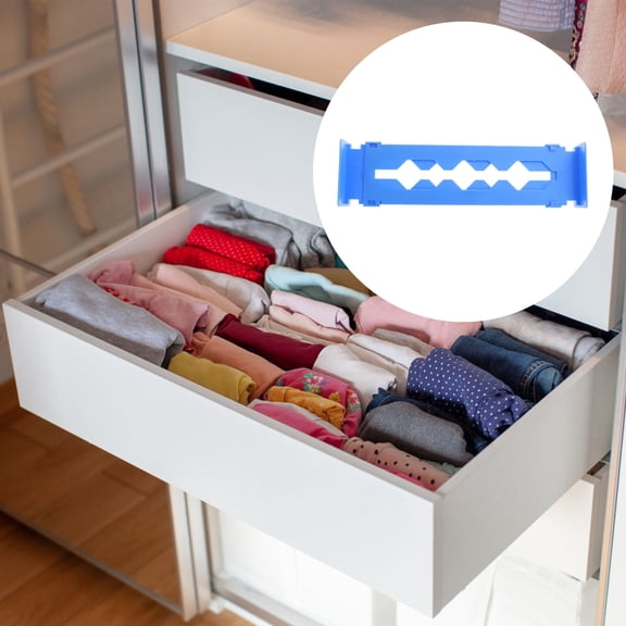 HOMEMAXS Bathroom Drawer Telescopic Partition Household Storage Artifact 32.5X8.7CM Blue