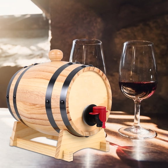 BEADCEST Oak Wine Barrel with Spigot and Stand Wooden Red Wine Container for Beverage Dispensing