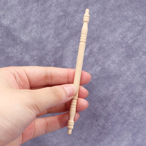 CRAFTHROU 4-Pack Mini Beige Birch Wood Pillars for Dollhouse Crafts and Model Building Materials