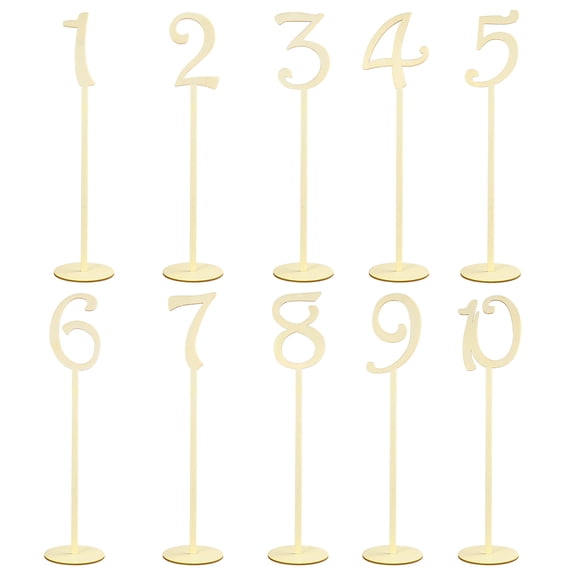 Beige Plastic Table Numbers with Base for Wedding Decor 110 Precision Cut Stylish Event Centerpieces