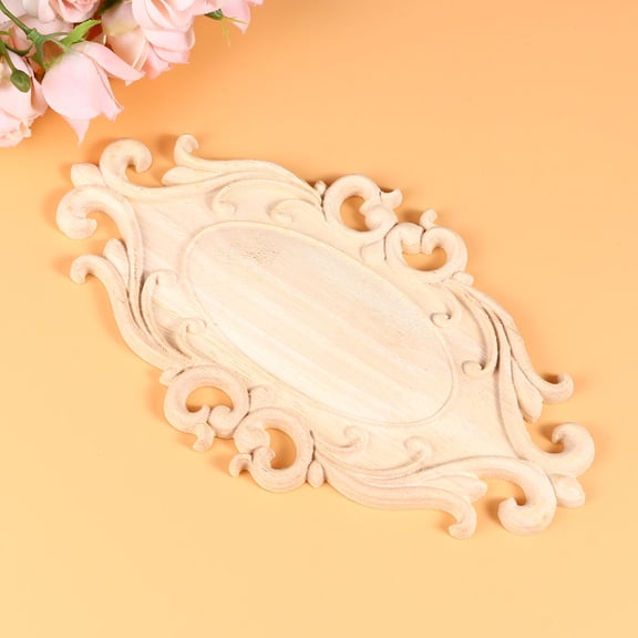 HOMEMAXS Beige Plastic Wood Onlay Applique for Decorative Walls Cabinets Doors Easy to Paint Size 2