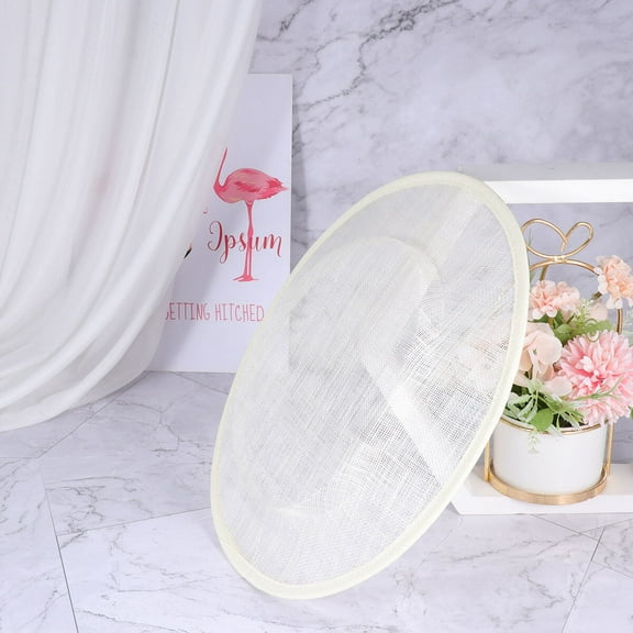 HOMEMAXS Beige Wommen Sinamay Base Cocktail Hat Fascinator for Decoration EcoFriendly Cambric Material 6 Inch
