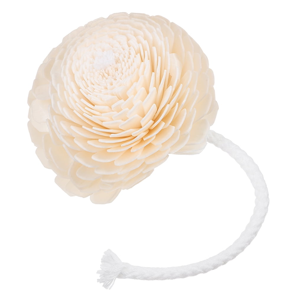 White Cotton Rope and Wood Artificial Flower for Decor with Fragrance ...