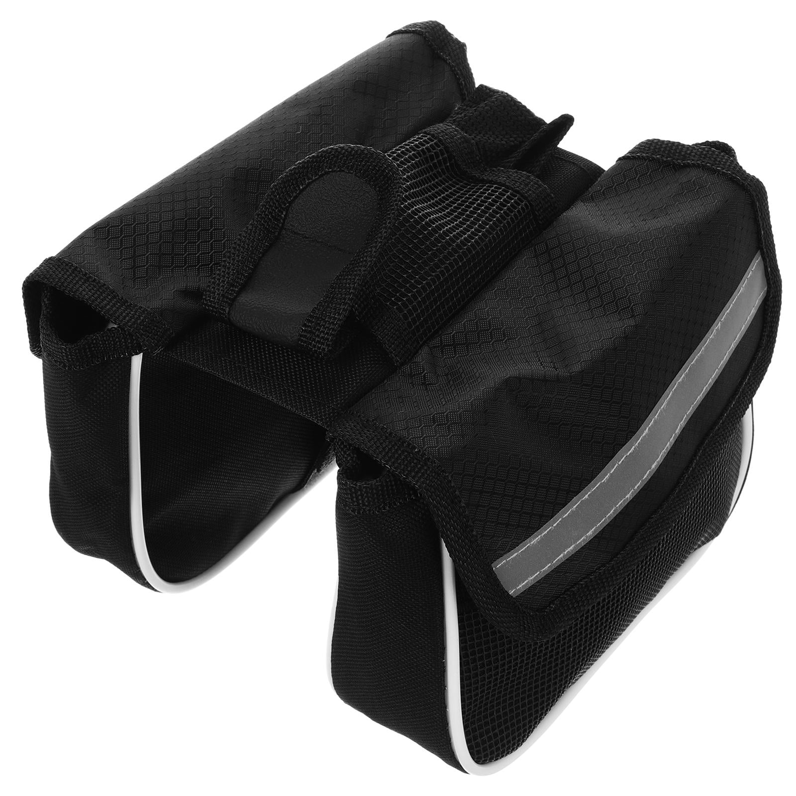 HOMEMAXS Bike Saddle Bag Handlebars Bike Bag Travel 19.00X13.00X11.00CM Black