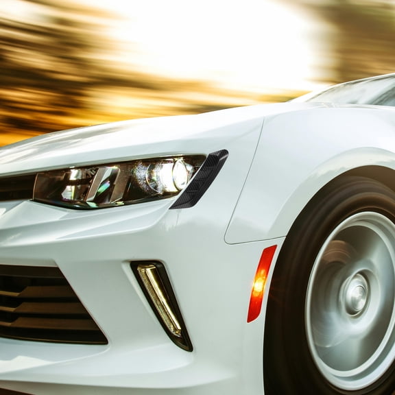 HOMEMAXS Black Car Headlight Eyebrow Stickers ABS Material Decorative Wheel Eyebrow for Car 2pcs