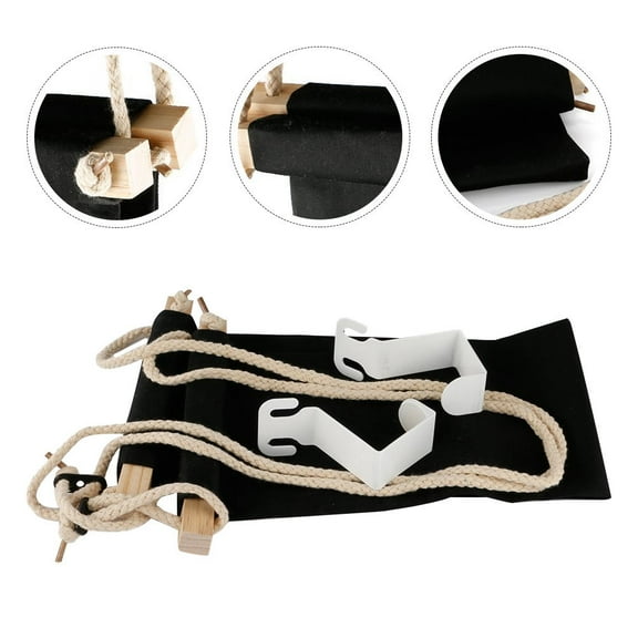 HOMEMAXS Black Foot Hammock for Office with Adjustable Design and Polyester Material 23.6x11.8x15.7 Inches