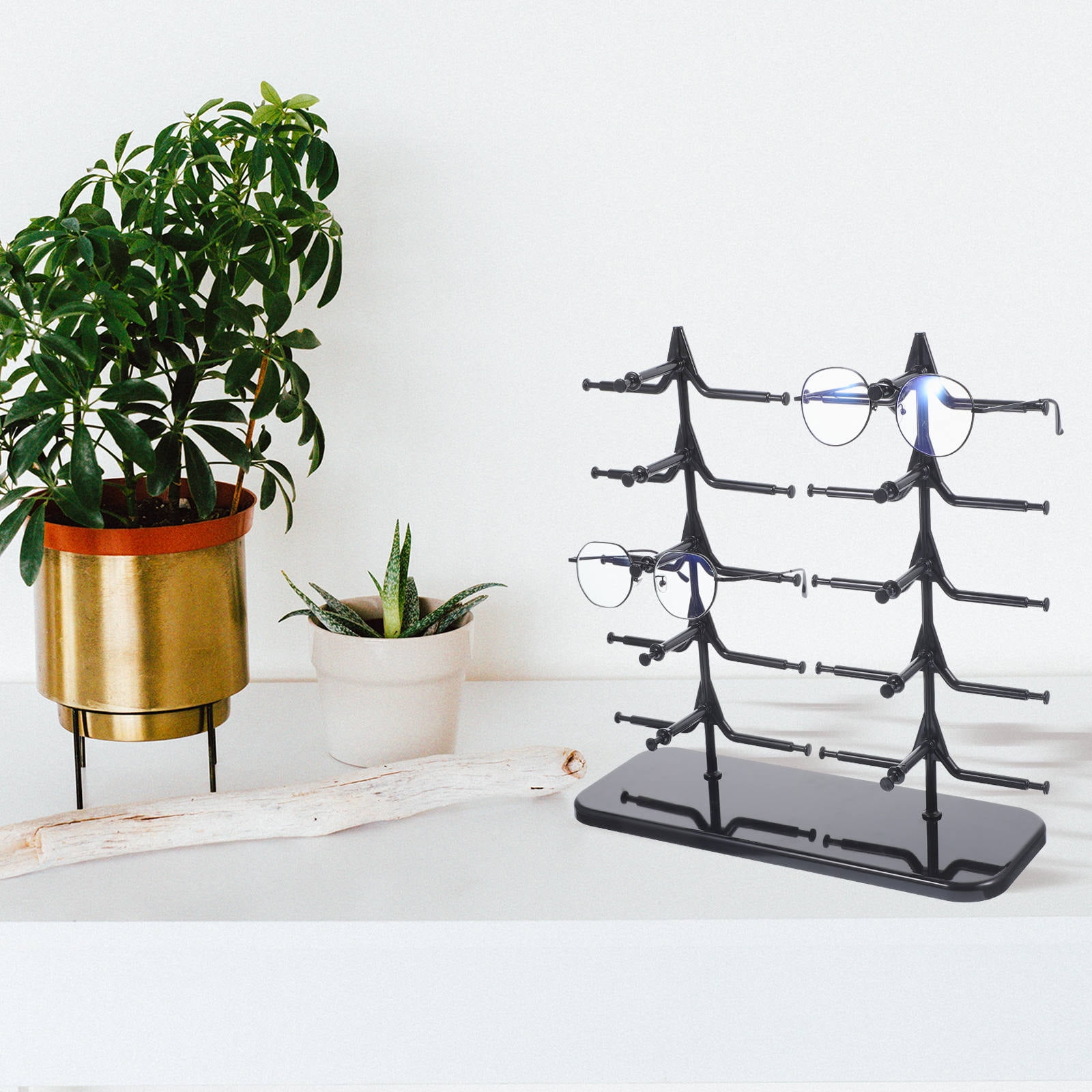 HOMEMAXS Black Dual Row Design Glasses Display Rack For General Users ...