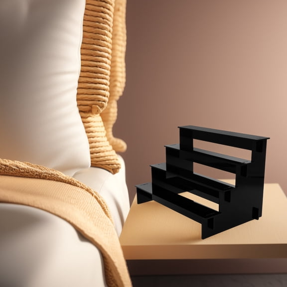 HOMEMAXS Black Perfume Stand Dresser Organizer 4 Tiered Shelf Perfume Lotion Organizer Makeup Organizer Vanity Tray Bathroom Organizer Countertop Display Shelf