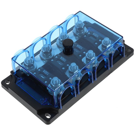 HOMEMAXS Black Plastic 4 Way Fuse Block for Car with Easy Installation and Multi-functional Design Suitable