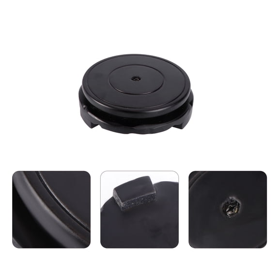 HOMEMAXS Black Round Wooden Vase Base for Home Decor Easy Assembly MultiPurpose Use Timber 360 Rotatable Display