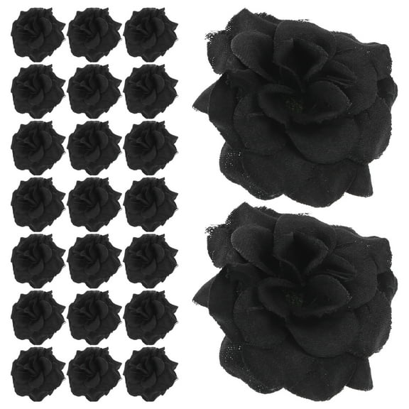 HOMEMAXS Black Silk Rose Flowers for Wedding Decoration Cloth Artificial Roses 4.5 * 3cm
