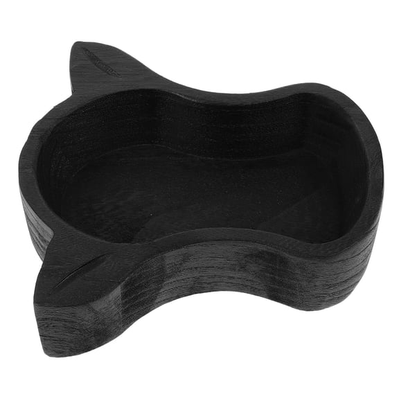 HOMEMAXS Black Wood Tray for Kitchen Use Lightweight Portable with Large Capacity Fruit Snack Storage 12.6x8.7 inches