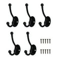 thumbnail image 1 of Black Zinc Alloy Coat Hooks for Storage Simple Retro Design 5 Pieces Practical Home Decor, 1 of 7