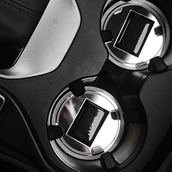 HOMEMAXS Blue LED Coaster for Drinks with Solar Power and AntiSlip Design in Car for Protection 68mm