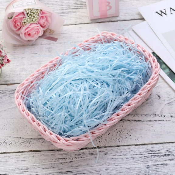 HOMEMAXS Blue Paper Thread Shredded Filler for Gift Boxes and Decor 20g Pack Wide Uses Non-Toxic