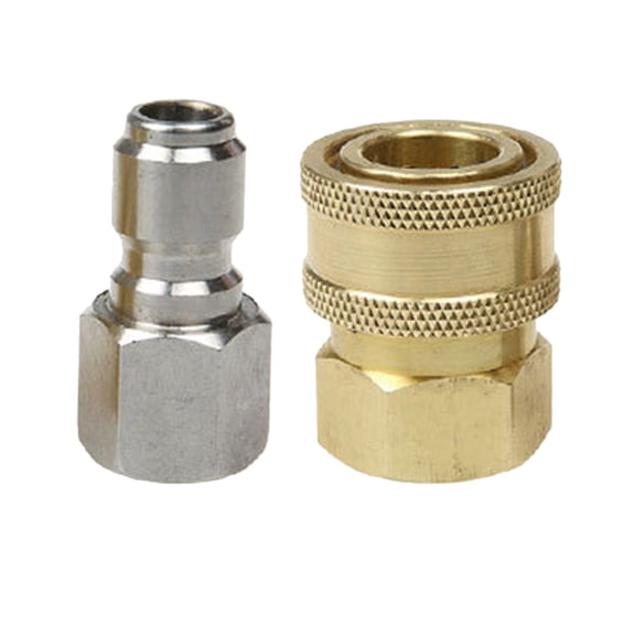 Solid Brass Quick Coupler Set High Press Connector for Home Use 3/8" Male Copper &