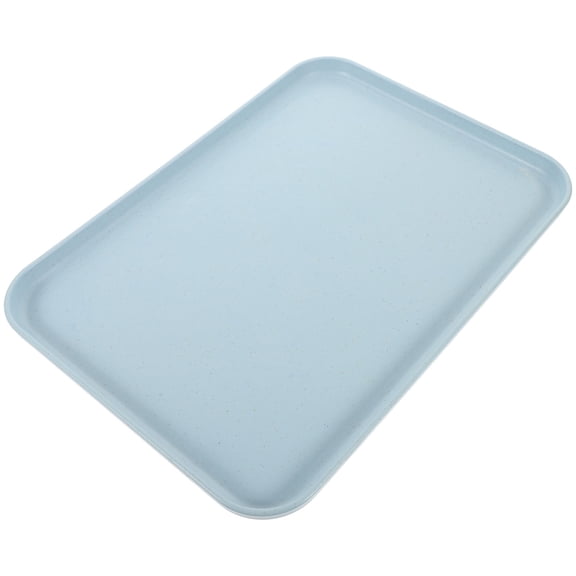 HOMEMAXS Blue Wheat Straw Serving Tray for Home Use and Tough Rectangular Fruit Storage Plate 10.2x6.3 Inches