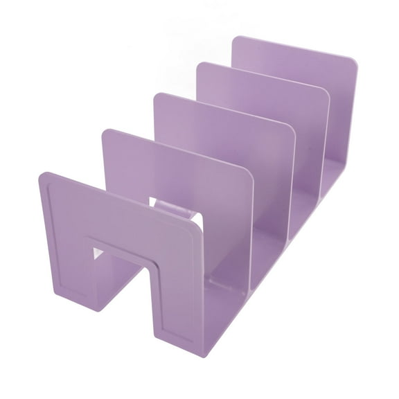 HOMEMAXS Book Stand Binder Holder for Desk Standing Bookshelves Office Accessories Purple